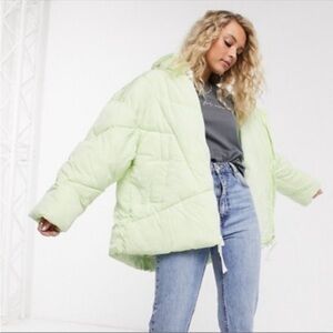Free People Hailey Lime Green Puffer Jacket